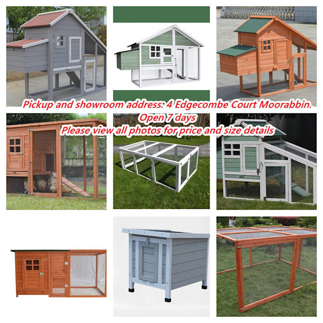 Chicken Coop Rabbit Hutch Ferret Cage Hen Chook Cat Kitten House Pet