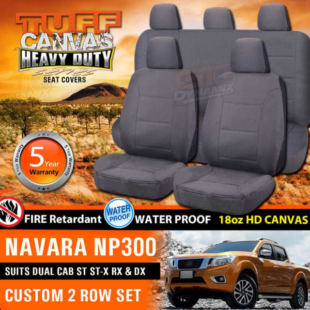 TUFF HD CANVAS Navara NP300 Dual Cab Seat Covers 2ROW ST STX RX DX CH