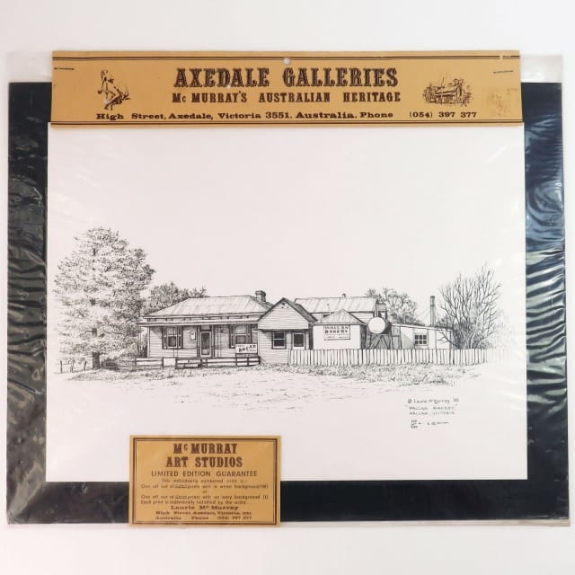 Vintage Laurie McMurray Limited Edition Print, Wallan Bakery Vic, 1983
