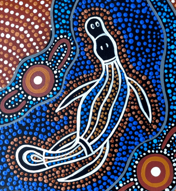 ABORIGINAL PAINTING platypus beautiful art on canvas by Pati COA | Art ...