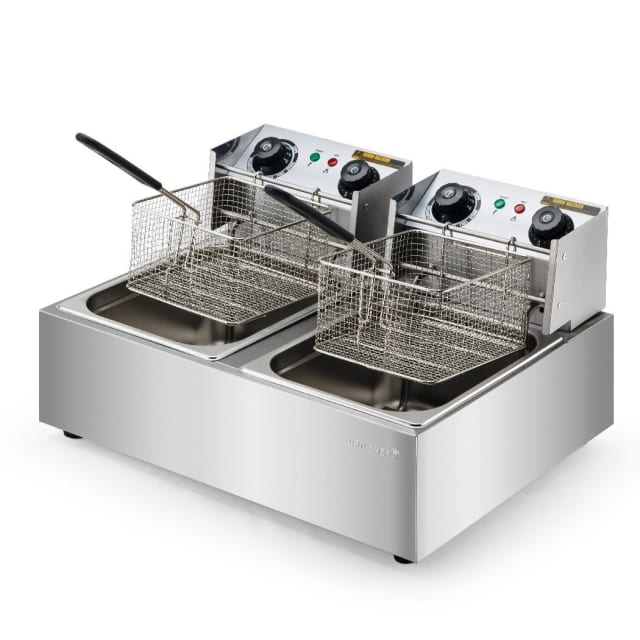 EuroChef Commercial Electric Deep Fryer Twin Frying Basket Chip