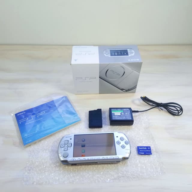 Boxed Sony PSP-3000 (Mystic Silver) Console & Accessories