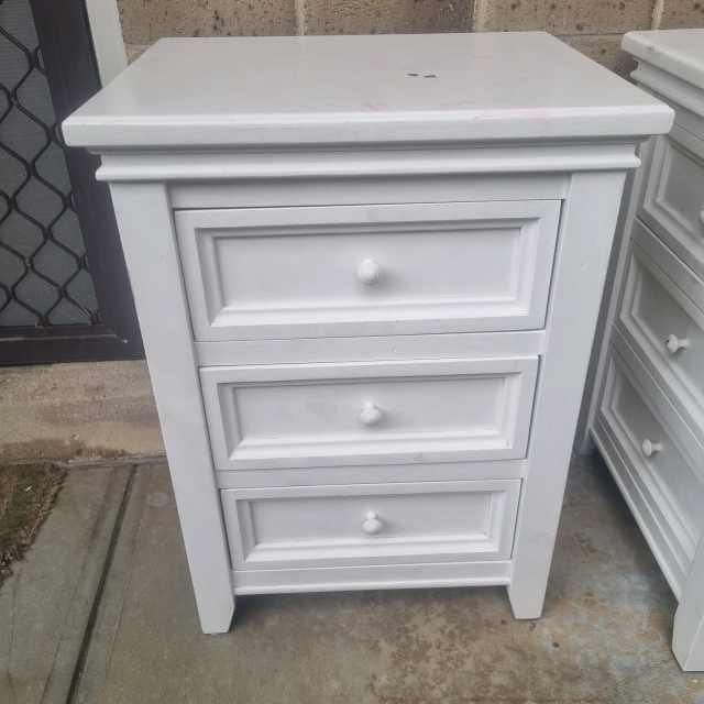 Beside Draws White pending pu Bedside Tables Gumtree Australia