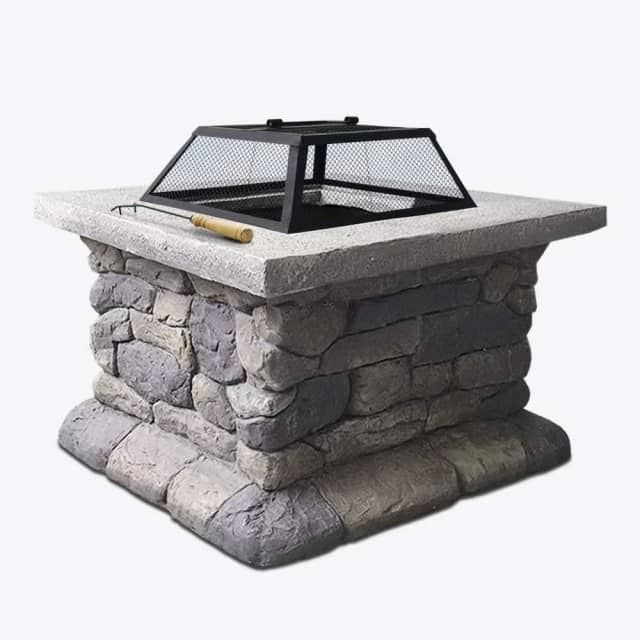 Grillz Fire Pit Outdoor Table Charcoal Garden Fireplace Backyard