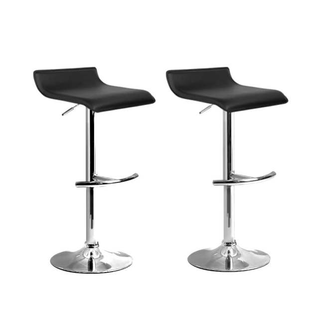 2x Bar Stools Adjustable Gas Lift Chairs Black Stools & Bar stools in