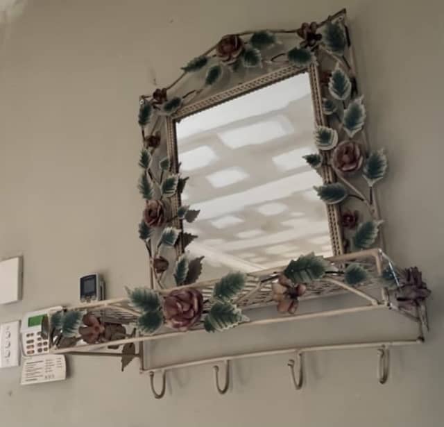 Wrought Iron Mirror with Shelf & Coat Hooks Mirrors Gumtree