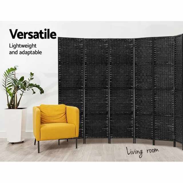 6 Panel Room Divider Privacy Screen Dividers Woven Wood Fold Stand