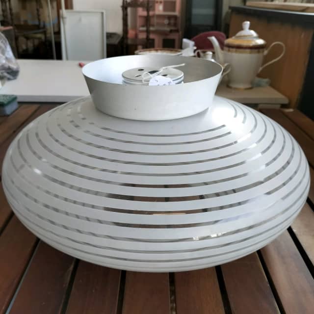 Retro white and clear glass ceiling light fitting Ceiling Lights