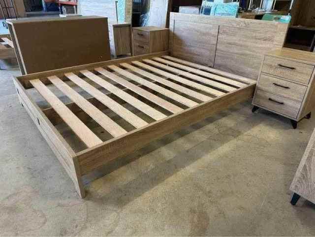 NEW IN BOX Double size Hana bed frame LIGHT OAK COLOUR - Beds in ...