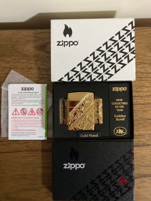ZIPPO 2018 COLLECTIBLE OF THE YEAR GOLDEN SCROLL