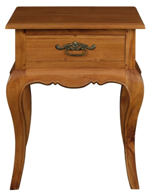 French Provincial 1 Drawer Lamp Table (Light Pecan) Buffets & Side