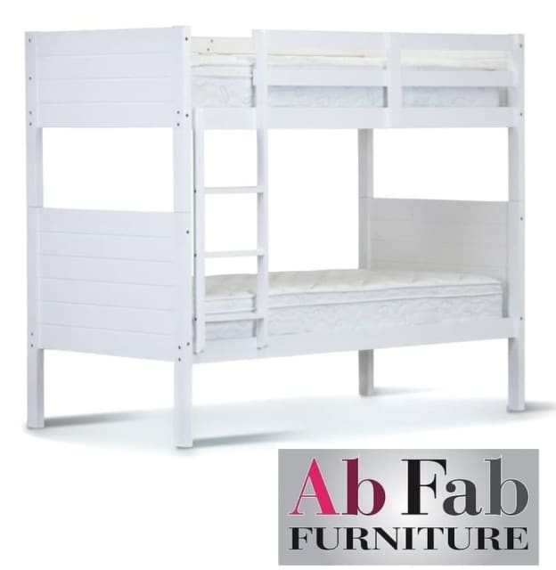 BRAND NEW WELLING TIMBER SINGLE BUNK BED WHITE PICK UP DELIVERY Beds