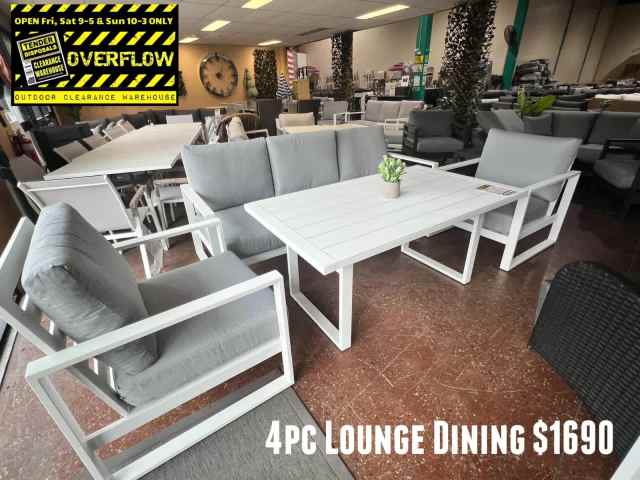 DISCOUNTED OUTDOOR Colada 4pc Lounge Dining White - Outdoor Dining ...