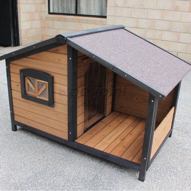 Small Dog Kennel House With Pet Sit Out Balcony Optional Puppy Bowls