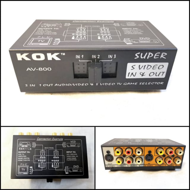 KOK AV800 3 Channel Audio Video Switch Selector TV Accessories