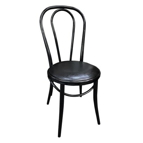 Bentwood Replica no 18 Chair Metal Dining Black Padded Seat
