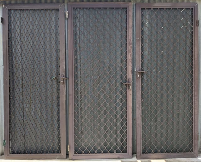 Screen Doors x 3, Aluminium Frames, Brown Powder Coated Finish