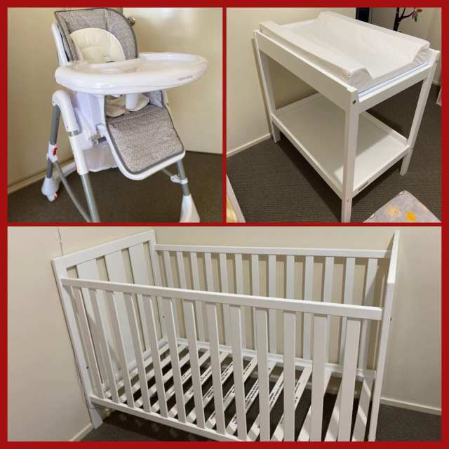 COT, CHANGE TABLE & HIGHCHAIR Cots & Bedding in Jervois SA Gumtree