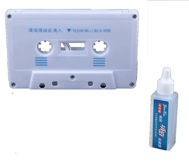 Audio Cassette Head Cleaner Wet Head Cleaning Tape inc. fluid New
