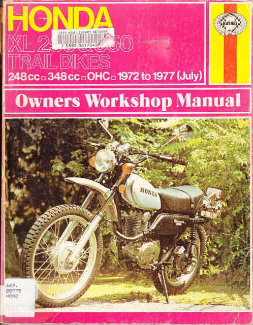 HONDA XL250 XR250 XL350 XR350 WORKSHOP SERVICEANUAL 1972-77 | Other ...