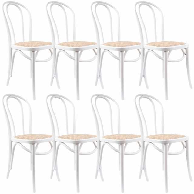 Azalea Arched Back Dining Chair 8 Set Solid Elm Timber Wood Ratta
