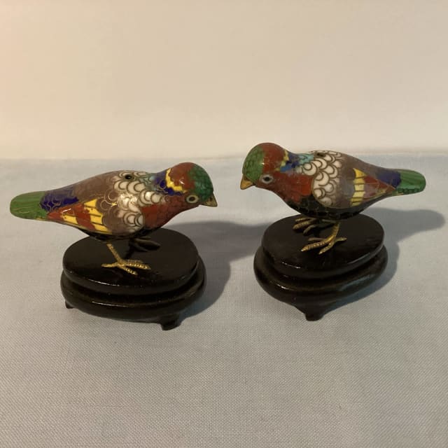 Vintage Cloisonné enamel Finches | Collectables | Gumtree Australia ...