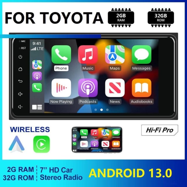 7 Android 13 Carplay 2/32gb Car Stereo Radio Head Unit For Toyota Co