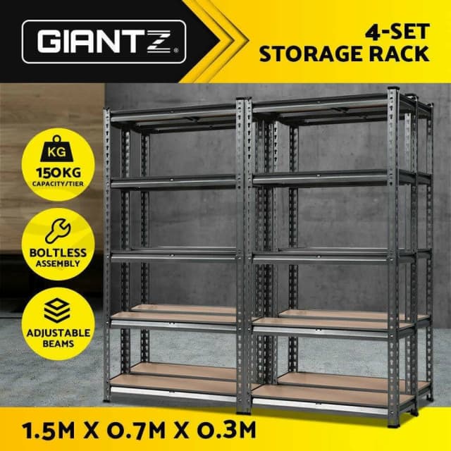 Giantz 4x1.5M Warehouse Racking Shelving Storage Rack Steel Garage