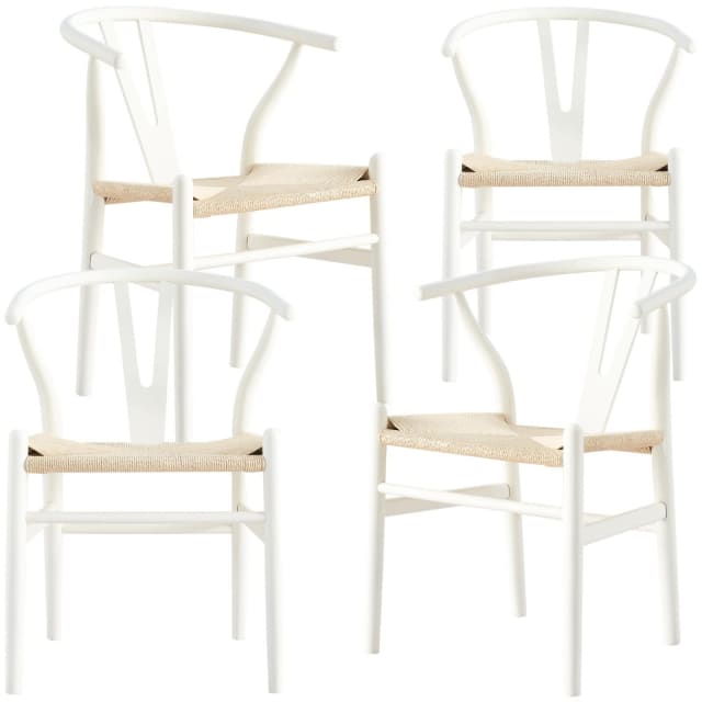 Anemone Set of 4 Wishbone Dining Chair Beech Timber Replica Hans... Dining Chairs Gumtree