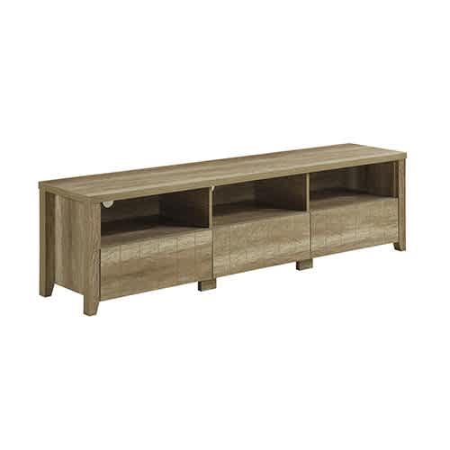 TV 3 Storage Drawers with Shelf Natural Wood like MDF