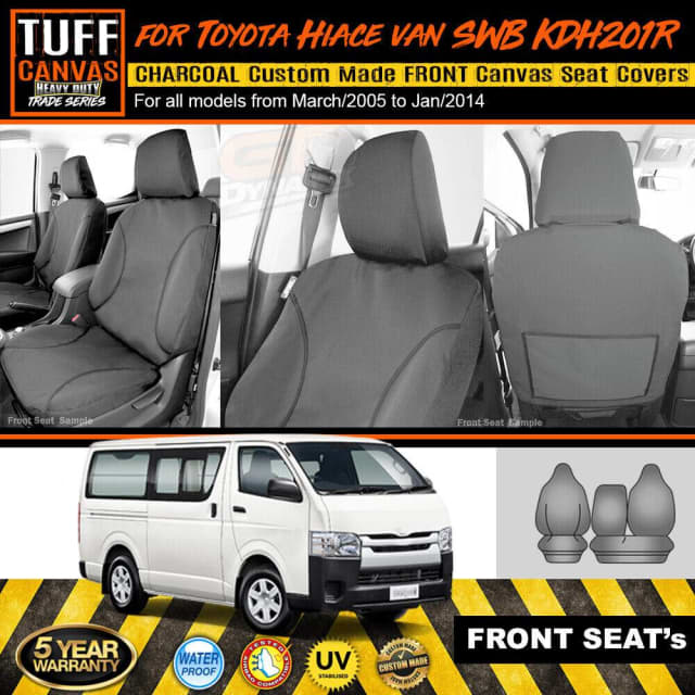 TUFF HD Trade Canvas Seat Covers for Toyota Hiace KDH201R CHARCOAL ...