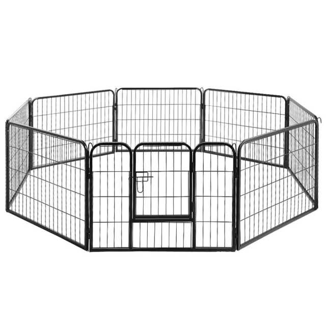 24 8 Panel Dog Playpen Pet Exercise Cage Enclosure Fence Play Pen Pet