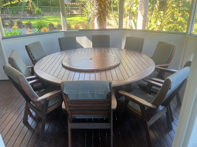 Kwila 10 seat round outdoor seating Outdoor Dining Furniture in