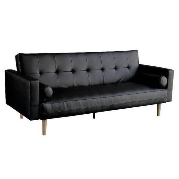 Madison 3 Seater Faux Leather Sofa Bed in Black Sofas Gumtree