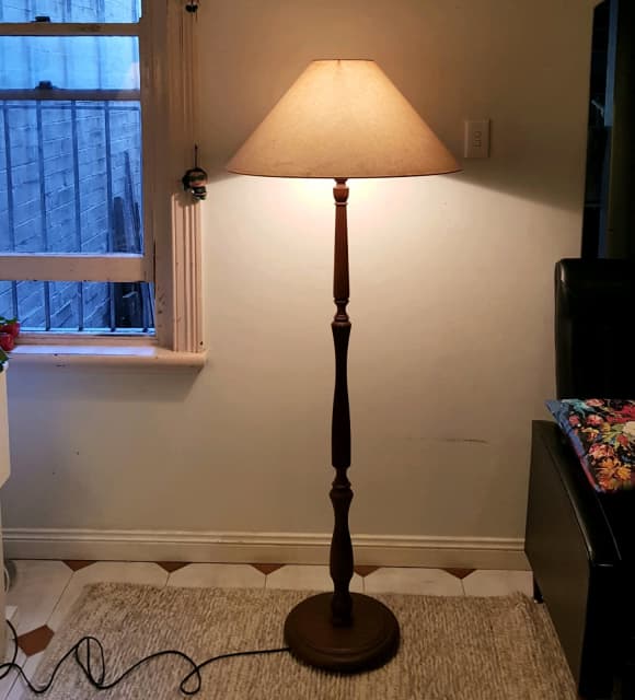 Retro Turned Timber Floor Lamp. Floor Lamps Gumtree Australia