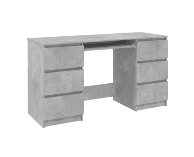 vidaXL Writing Desk Concrete Grey 140x50x77 (SKU800814) Free Delivery