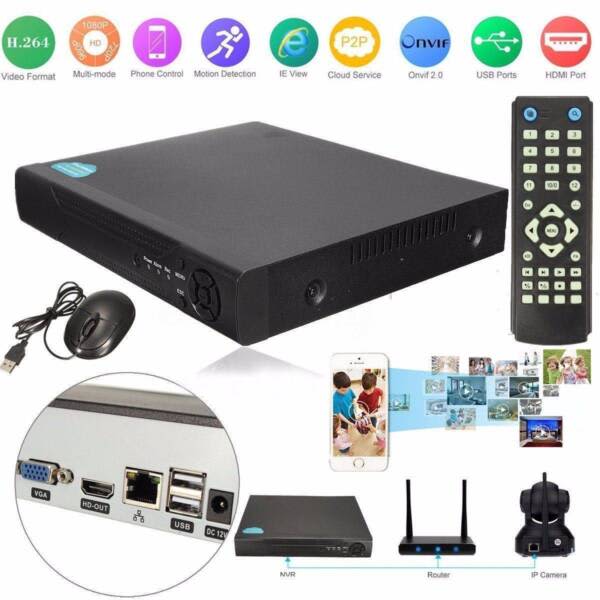 H.264 DVR NVR HDMI VGA Audio CCTV Home Security System Camera Video