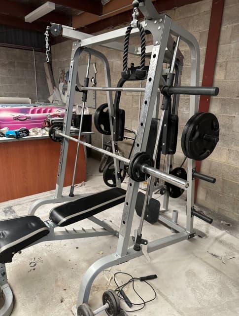 Proflex Red Multi Station Home Gym Set with 100lbs Plates