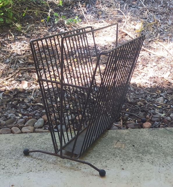 1950's retro original painted black steel magazine rack Other Home