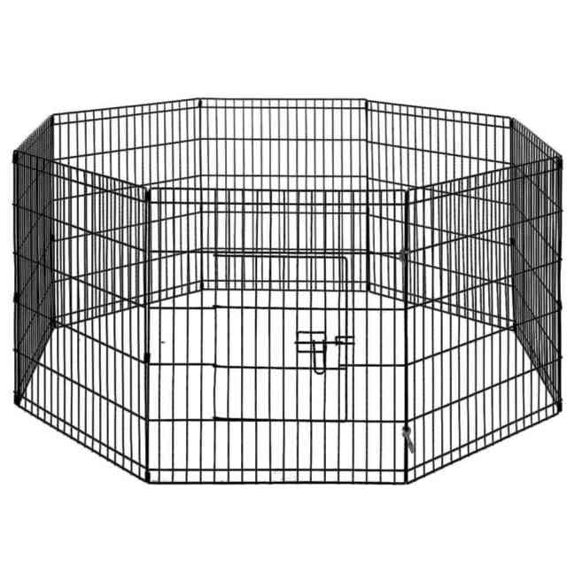 2x30 8 Panel Dog Playpen Pet Fence Exercise Cage Enclosure Play Pen