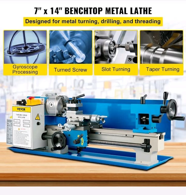 7''x14''(180x350mm) Mini Metal Lathe Metalworking Tool Drilling DIY Pr