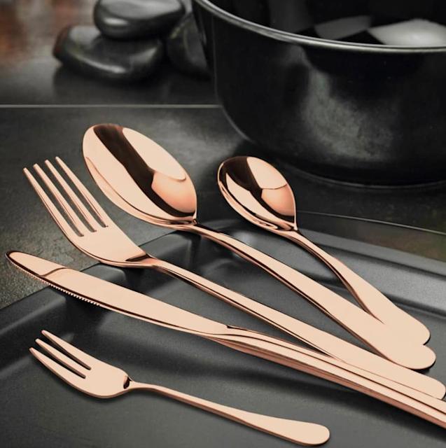 50 x 5 Sets (250pcs) Stainless Steel Rose Gold Cutlery Cutlery