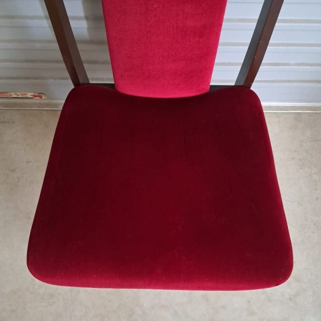 Timber chair crimson velvet upholstery Dining Chairs Gumtree
