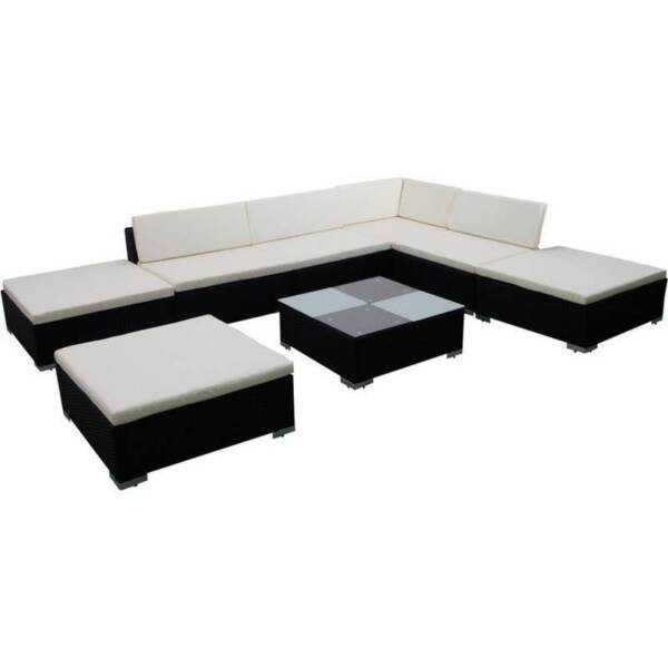 8 Piece Wicker Modular Outdoor Lounge Set in Black brand new Other