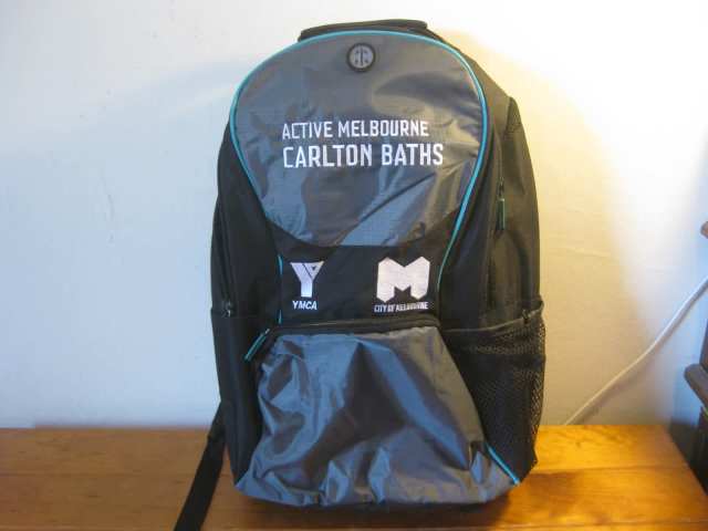 Backpack (NEW) Carlton Baths (City Of Melbourne) Black/Grey/Blue/White ...