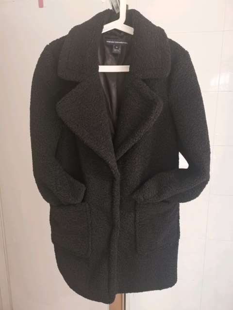french connection black teddy coat