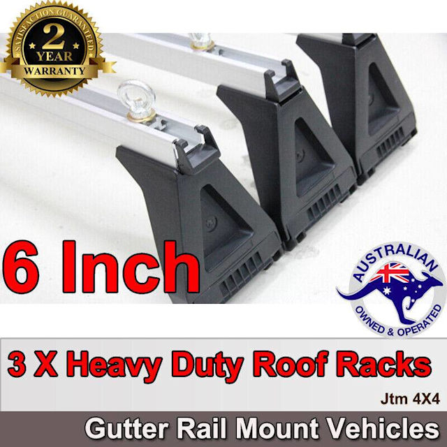 3 X 6in Aluminium Heavy Duty Roof Racks For Gutter Rail Mount Vehicles
