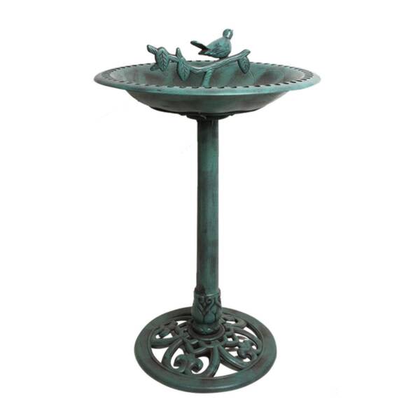 Bird Bath Wash Ornament Garden Feeder Statue with Pebbles Outdoor