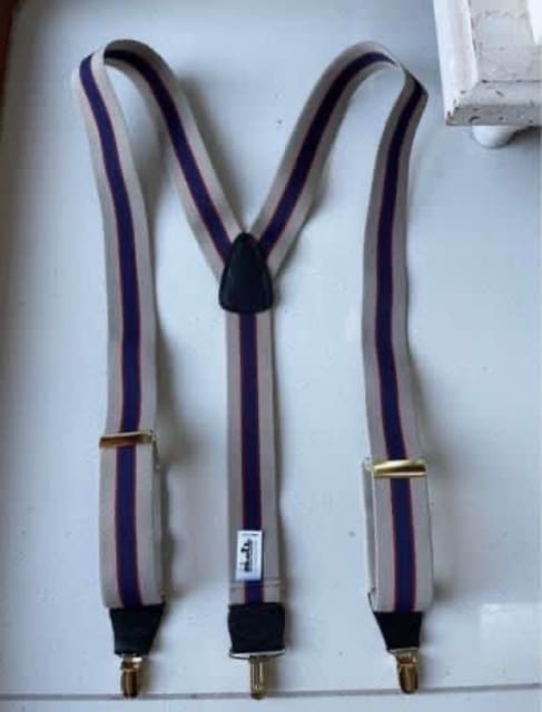 Navy Blue 2 Wide Hip-Clip Suspenders With Patented silver-tone – Holdup- Suspender-Company