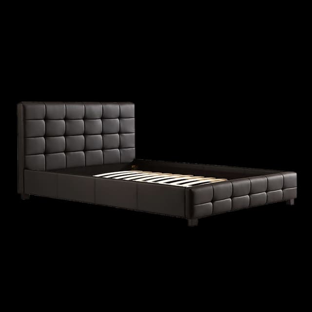 Queen PU Leather Deluxe Bed Frame Black... Beds in Bundall QLD